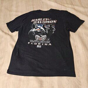 Harley Davidson Size Xl Mens Military Florida Tampa Black Tshirt